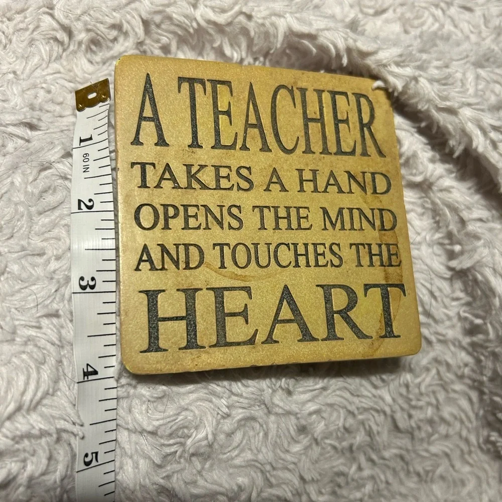 Inspirational Teacher Coaster‎ tan 4”